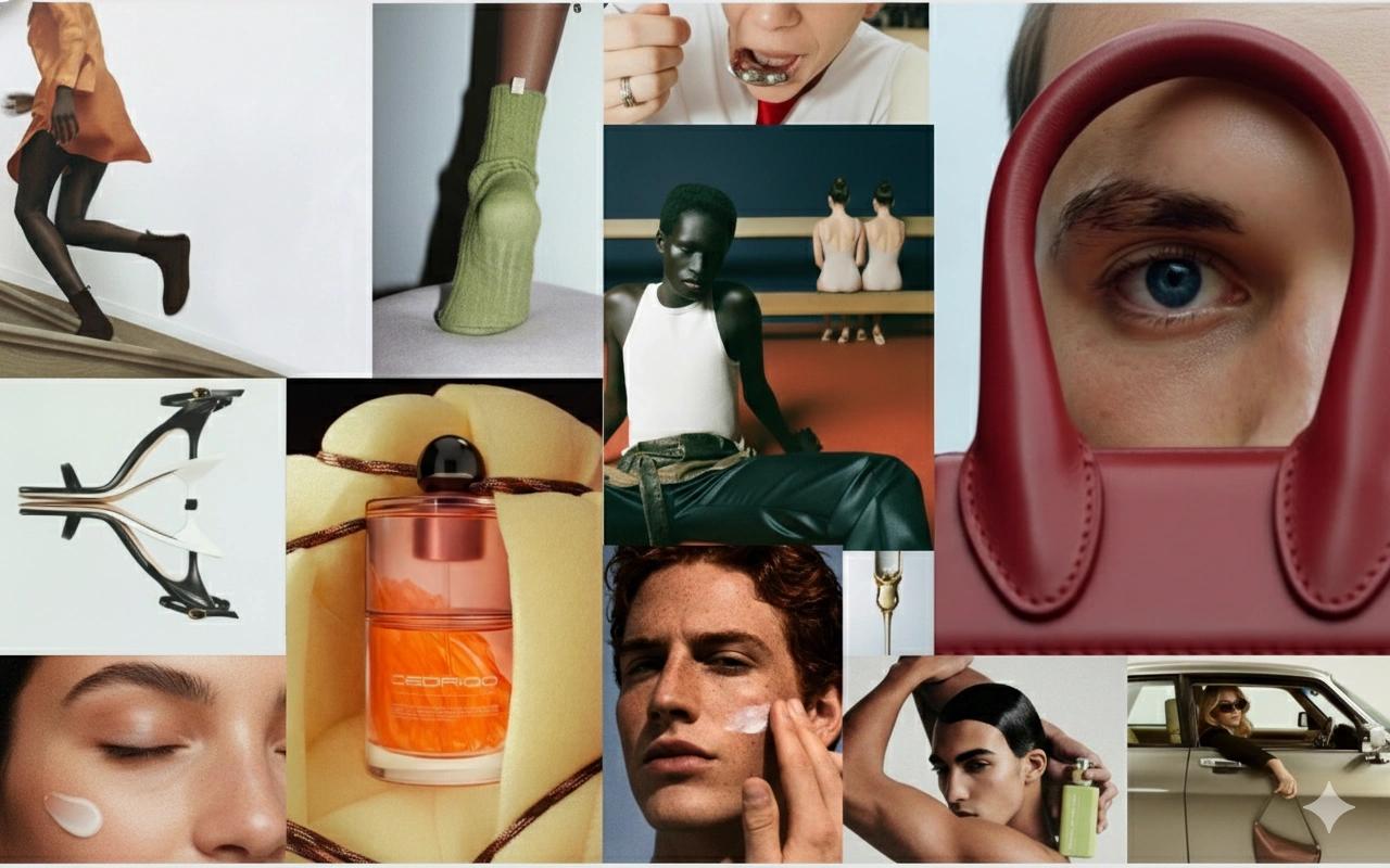 Collage di design di marca Venngage Studio con visual di qualità editoriale